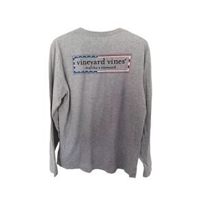 Vineyard Vines Martha's Vineyard Long Sleeve Gray T-Shirt Pocket Tee Size Large